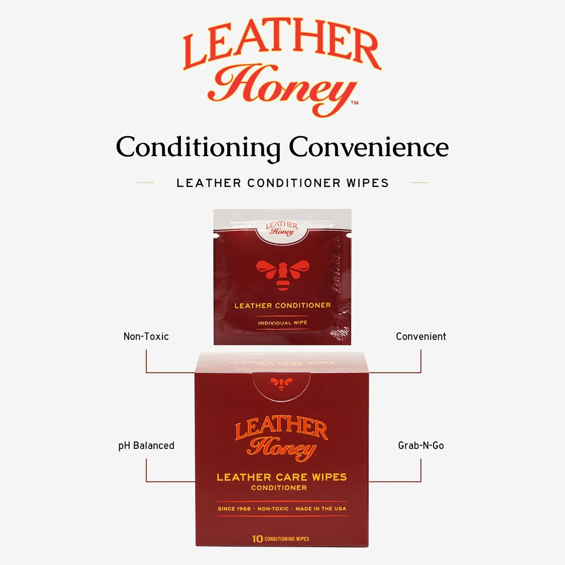 Leather Honey Combo Wipes with Conditioner and Cleaner Wipes