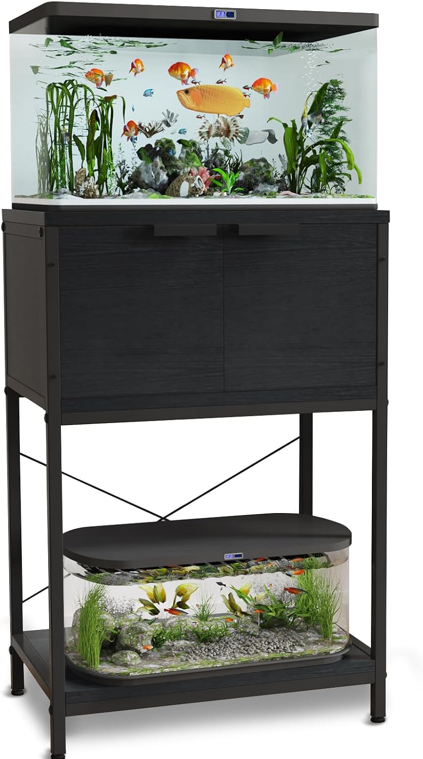 5-10 Gallon Fish Tank Stand with Cabinet Storage for Aquarium Stand