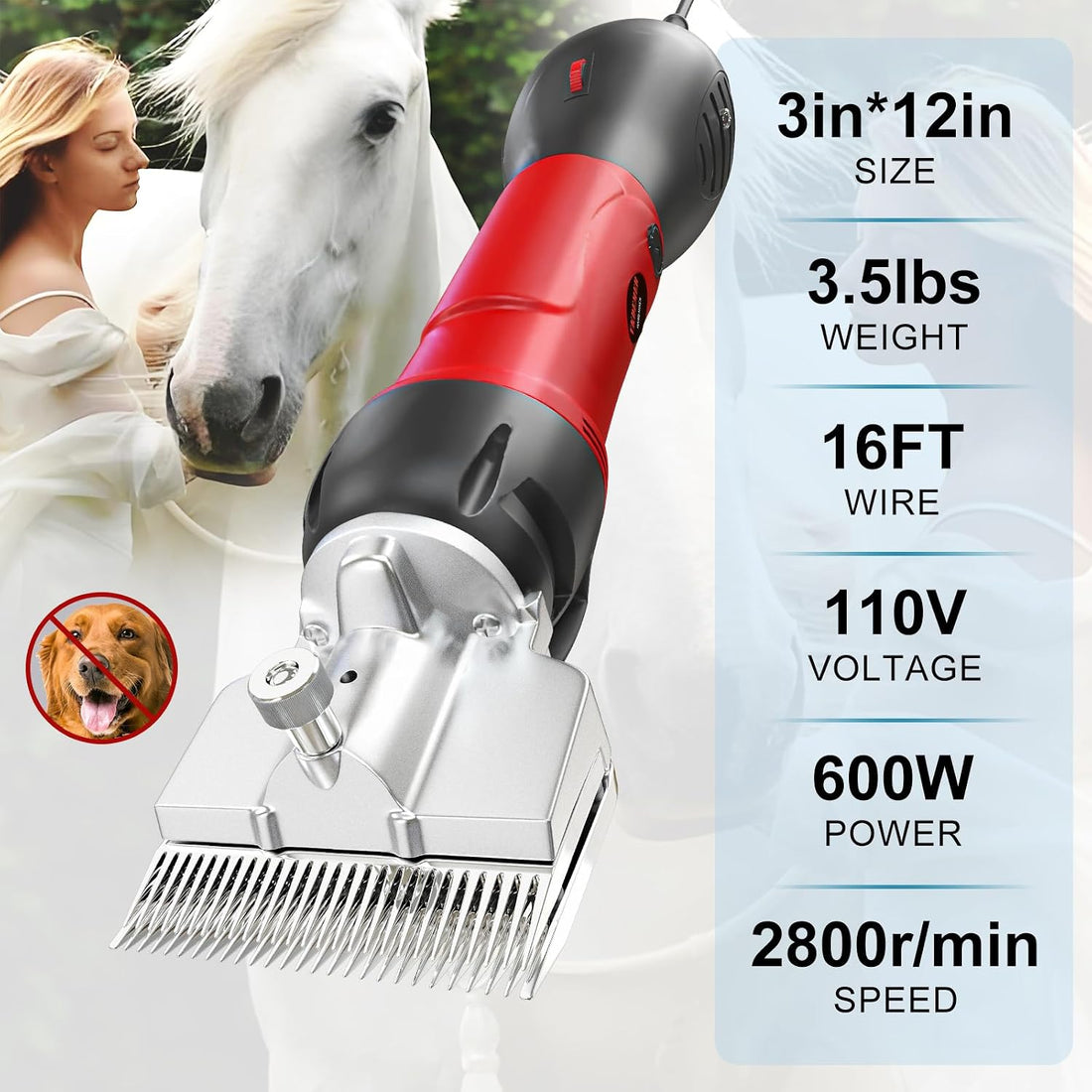 Horse Clippers,600W Professional Electric Horse Grooming Kit