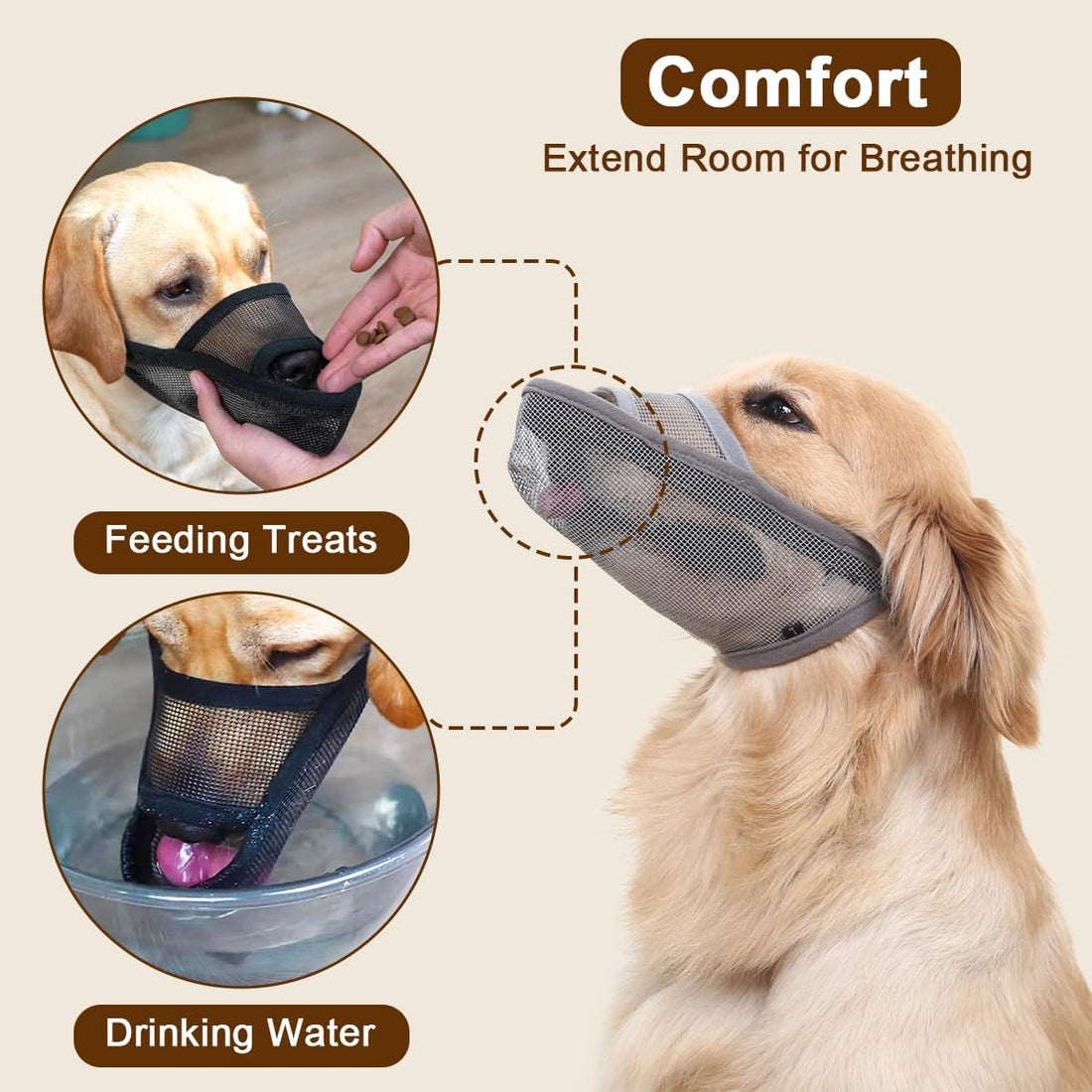 Crazy Felix Dog Muzzle Anti Eating for Small Medium Large Dogs