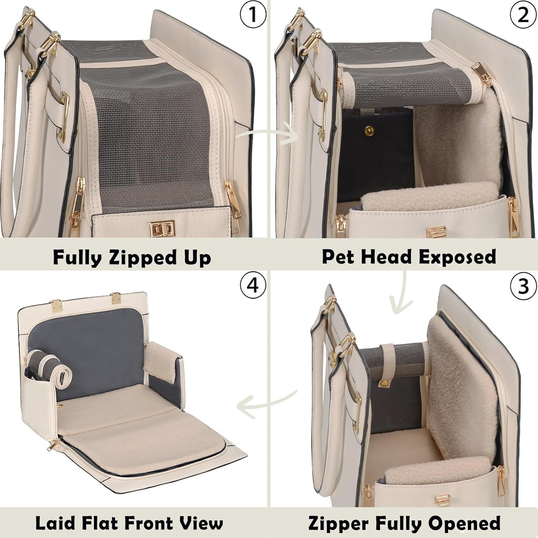 2-in-1 Stylish Dog Purse Carrier Soft-Sided Carriers Travel Tote Bag