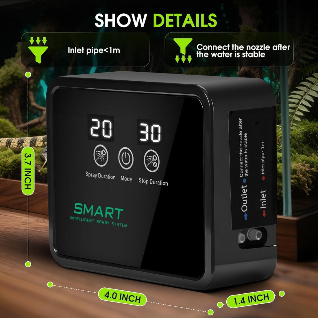 Automatic Reptile Mister Timer 360 Nozzle Terrarium Misting System