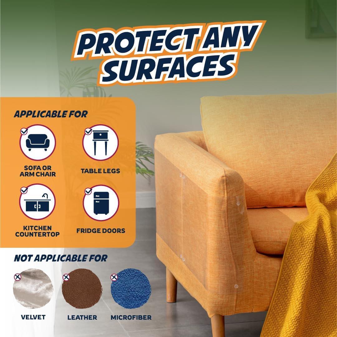 Panther Armor Cat Furniture Protector, 12 Clear Sheets with Twist Pins