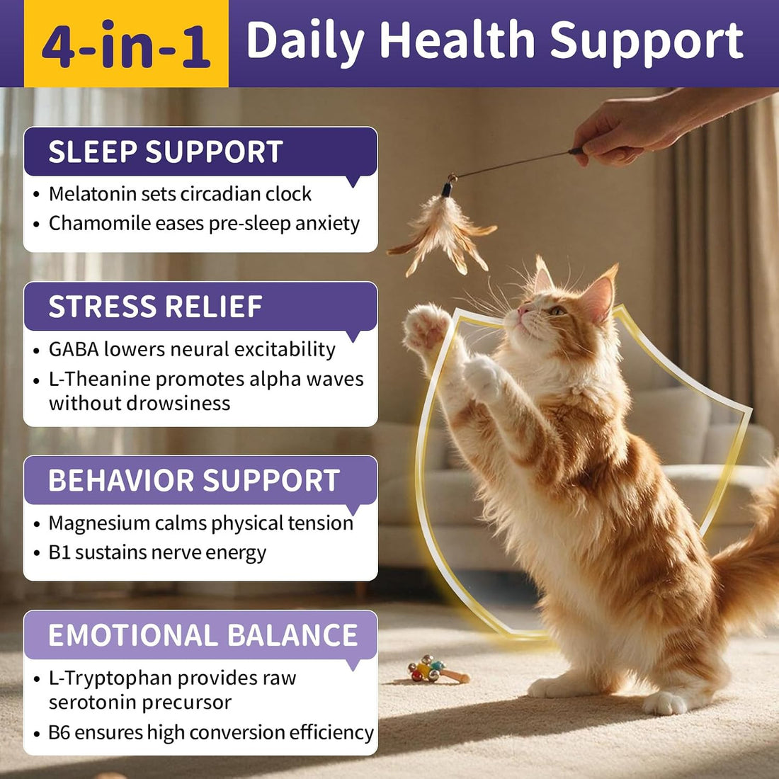 Melatonin Drops for Cats, Cat Calming for Sleep, 2 Fl oz