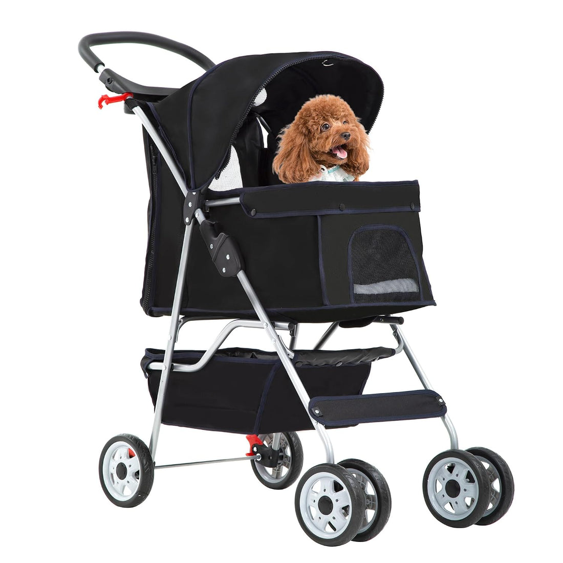 FDW | 4-Wheel Foldable Pet Stroller | Purple | Lightweight & Portable