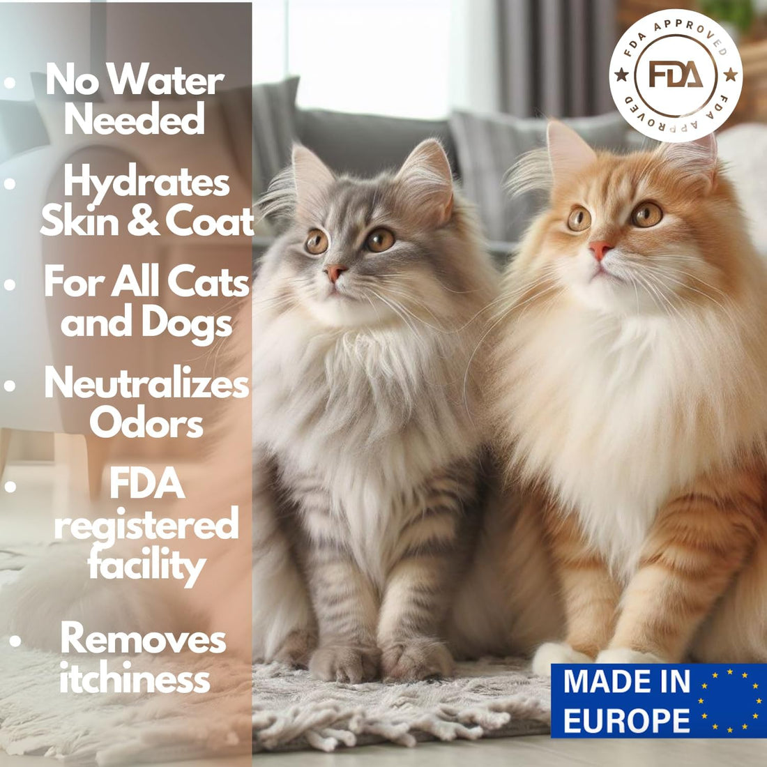 Cat Dry Shampoo Powder with Lavender and Rosemary for Cats 5.29 fl.