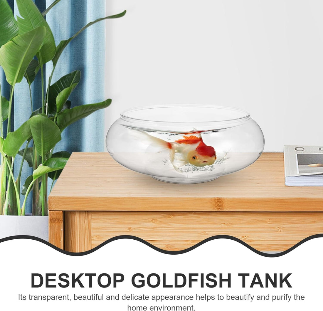 IbErsacs Clear Fish Bowl Vase Bubble Bowl Round Shallow Planter