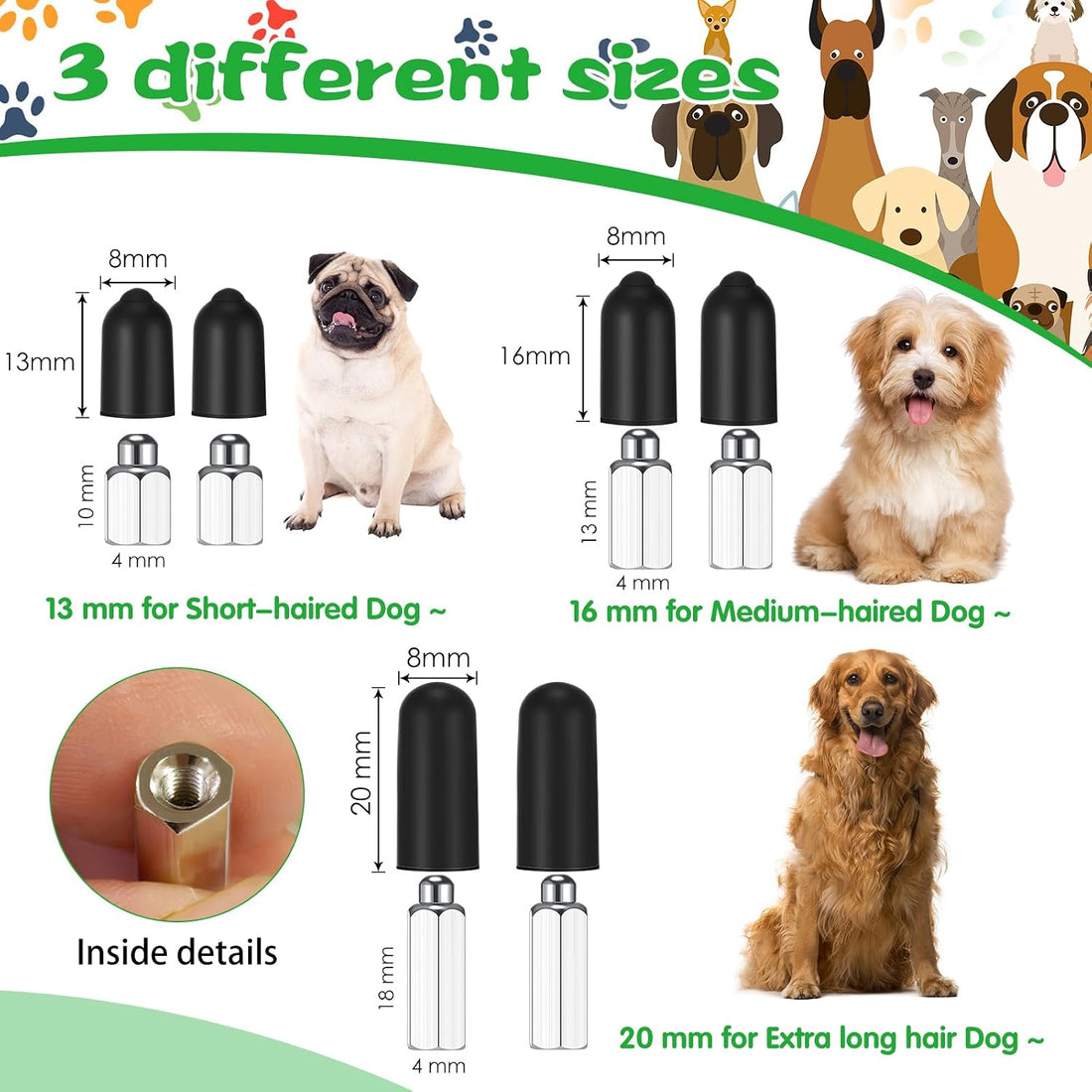 Zhengmy 24 Pcs Dog Shock Collar Rubber Tips