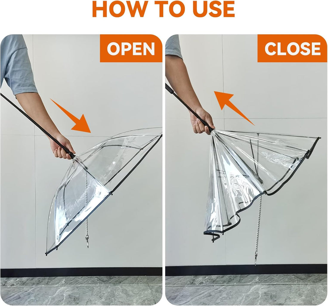 Clear Dog Umbrella for Small Dogs, Doggie Umbrella with Leash