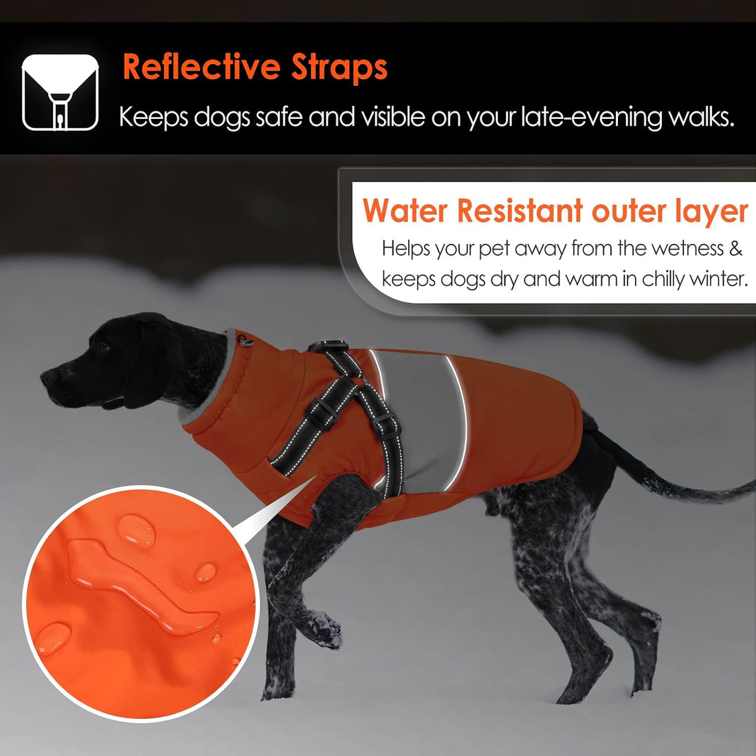 AOFITEE Dog Coat with Harness Waterproof Dog Winter Jacket for Medium