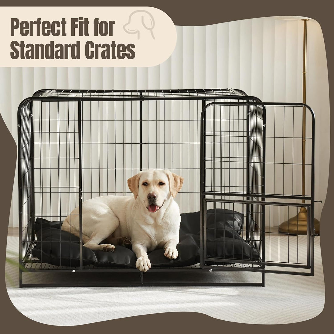 Chew Proof Dog Bed Crate Pad for Aggressive Chewers, 28"x47"