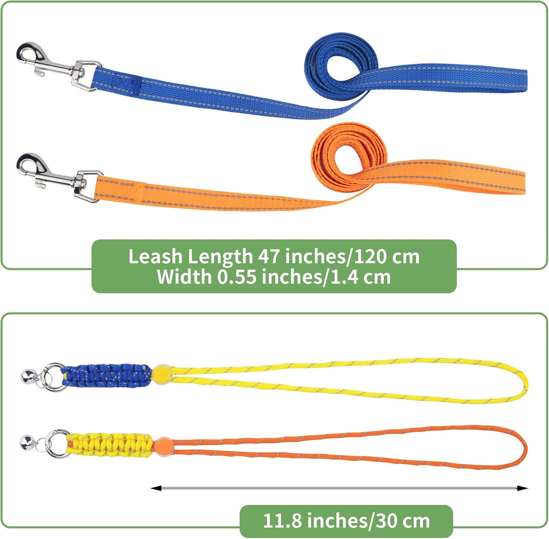 Figure 8 Ferret Harness and Leash Set, Blue+Orange, 2 Pack
