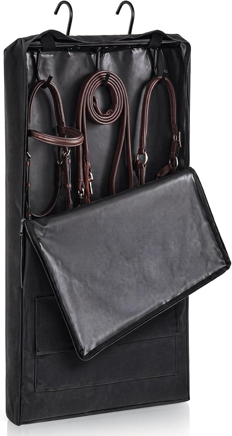 Horse Bridle Bag, 600D Oxford Waterproof Tack Organizer with 3prong