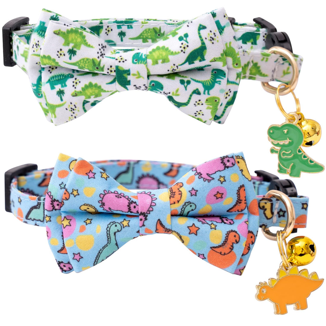 Faygarsle 2 Pack Cat Collar with Bell Breakaway Bowtie for Male