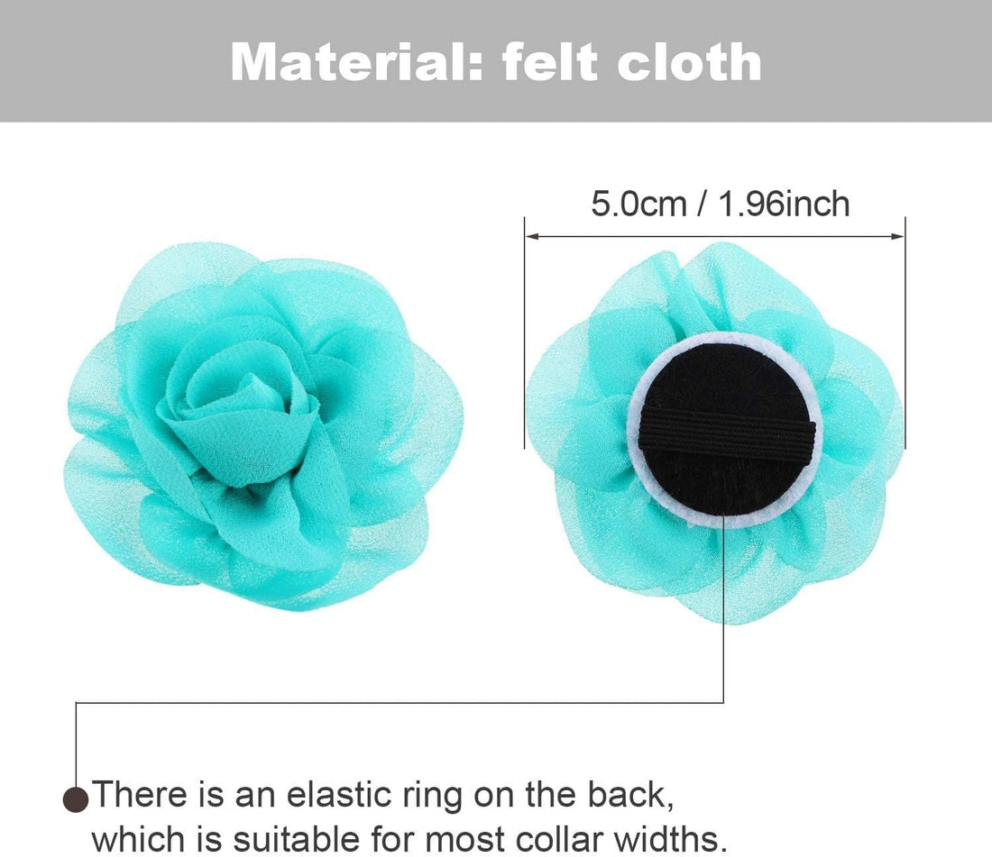 WILLBOND 26 Pcs Dog Collar Flowers Multicolor Pet Charms Flower 5 cm