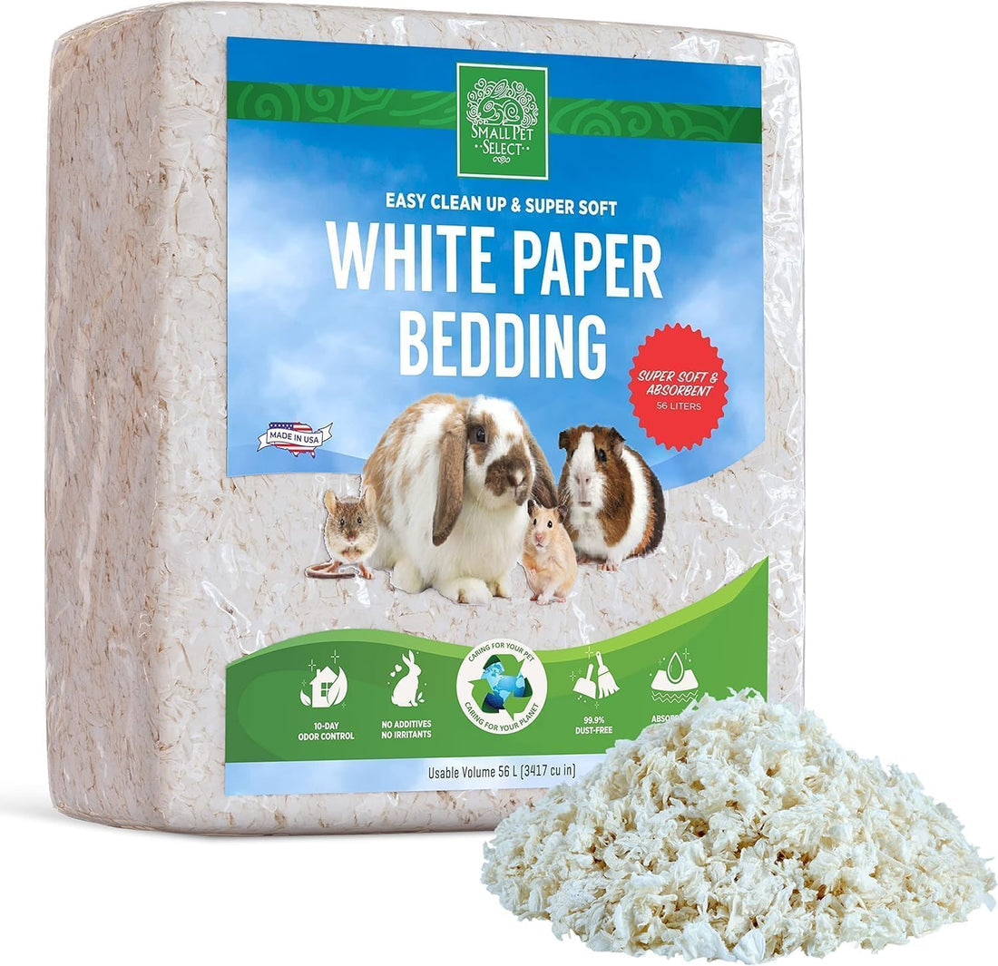Small Pet Select White Paper Bedding, Guinea Pig, Odor Control, 56 L