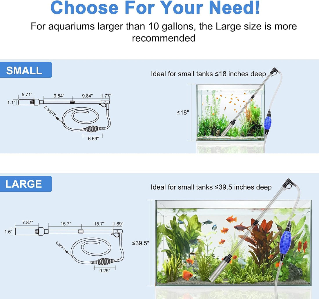 fishkeeper 4-in-1 Aquarium Siphon Gravel Cleaner