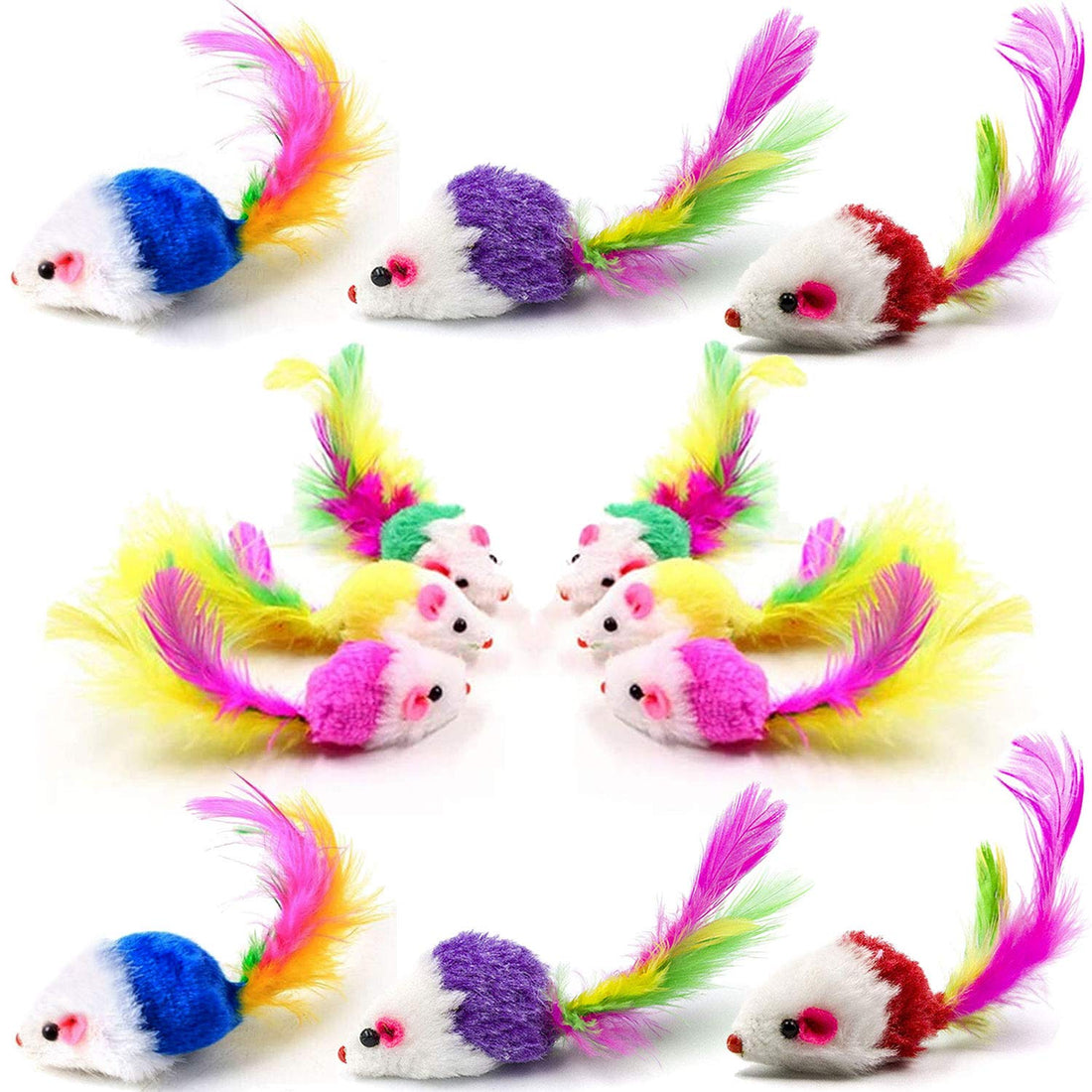 VOVIGGOL Cat Mice Toys for Indoor Cats 12PCS