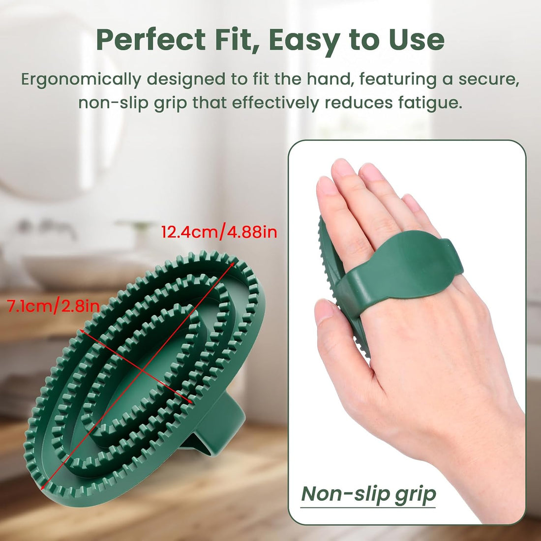 Rubber Curry Comb for Horse Ergonomic Handle Curry Brush for Dogs