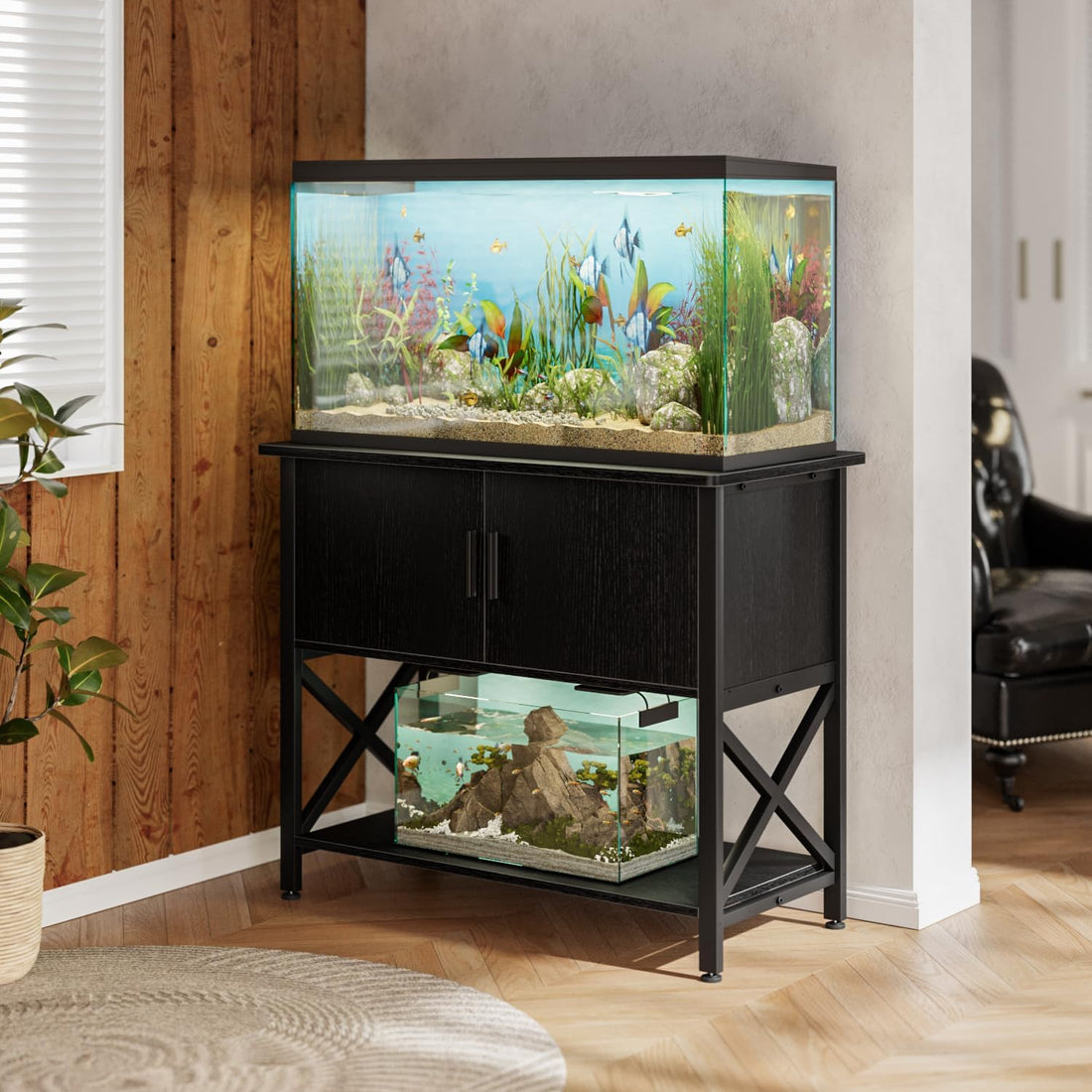 APPOLYN 40-50 Gal Aquarium Stand with Cabinet Storage