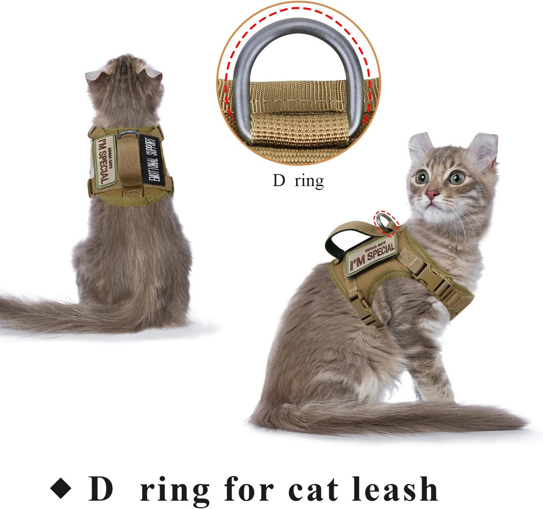 Tactical Cat Harness for Walking Escape Proof