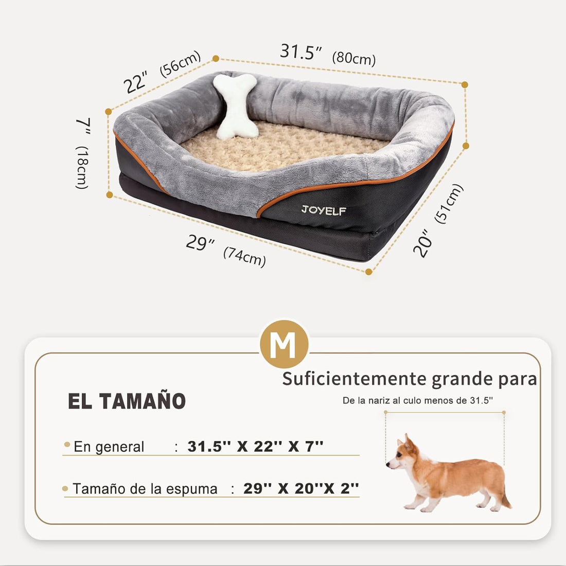 JOYELF Medium Memory Foam Dog Bed Orthopedic Dog Bed & Sofa