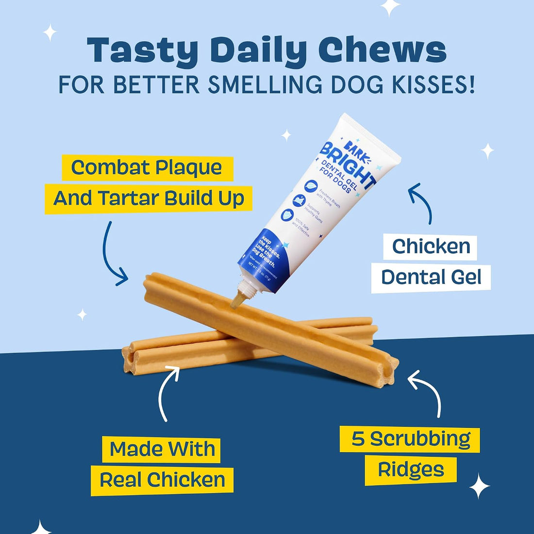 BARKBOX Bright Dental Care Kit - for Dogs - for Large Breeds (50+ lbs)
