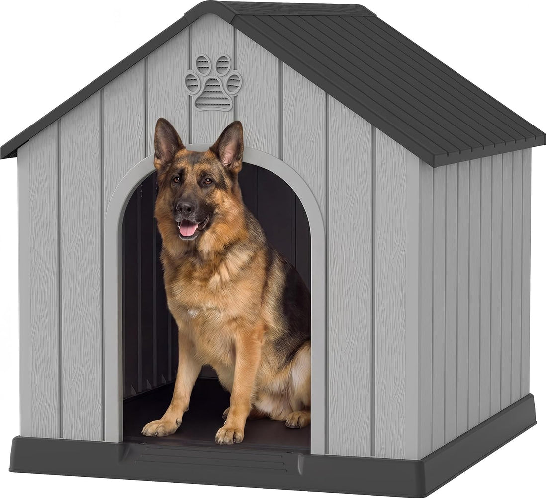 Fancyango Large Dog House for Outdoor Indoor Use Stable Plastic