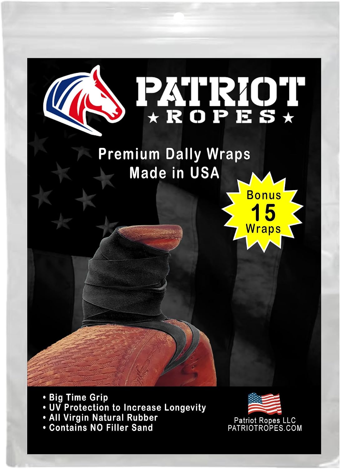 Black 15 Pack Premium Rubber Dally Wraps