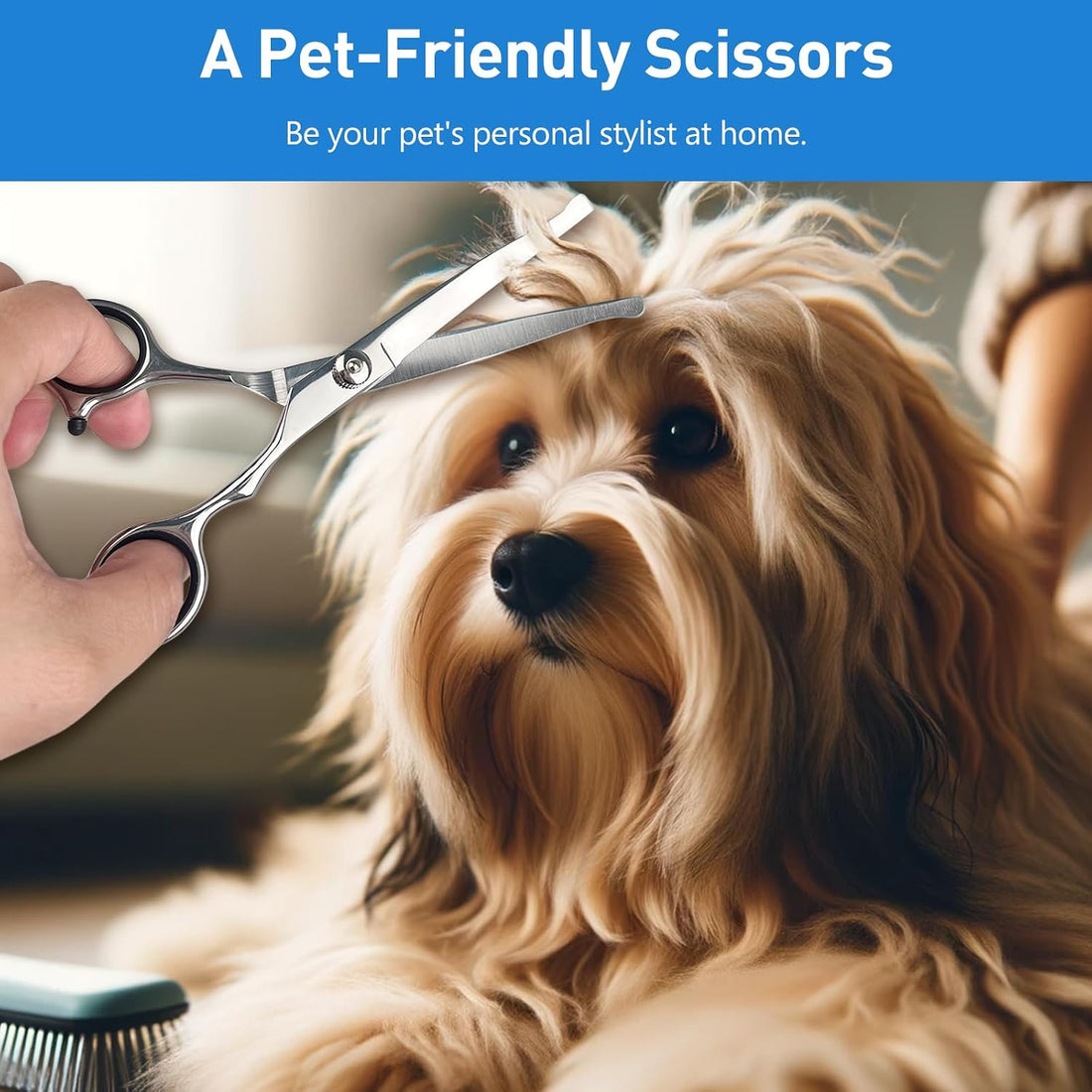 Professional Curved Dog Grooming Scissors with Rounded Tips