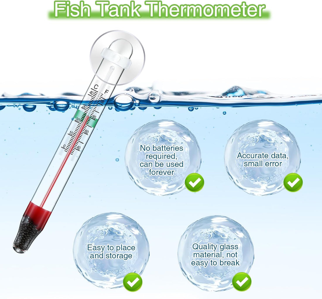 Dreyoo 4 Pack Floating Aquarium Thermometers, 0-43°C/32-110°F
