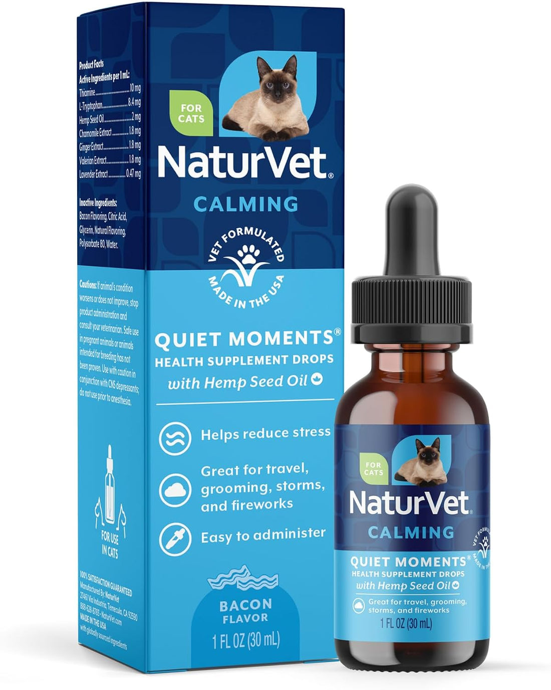 NaturVet Quiet Moments Calming Aid for Cats Plus Melatonin
