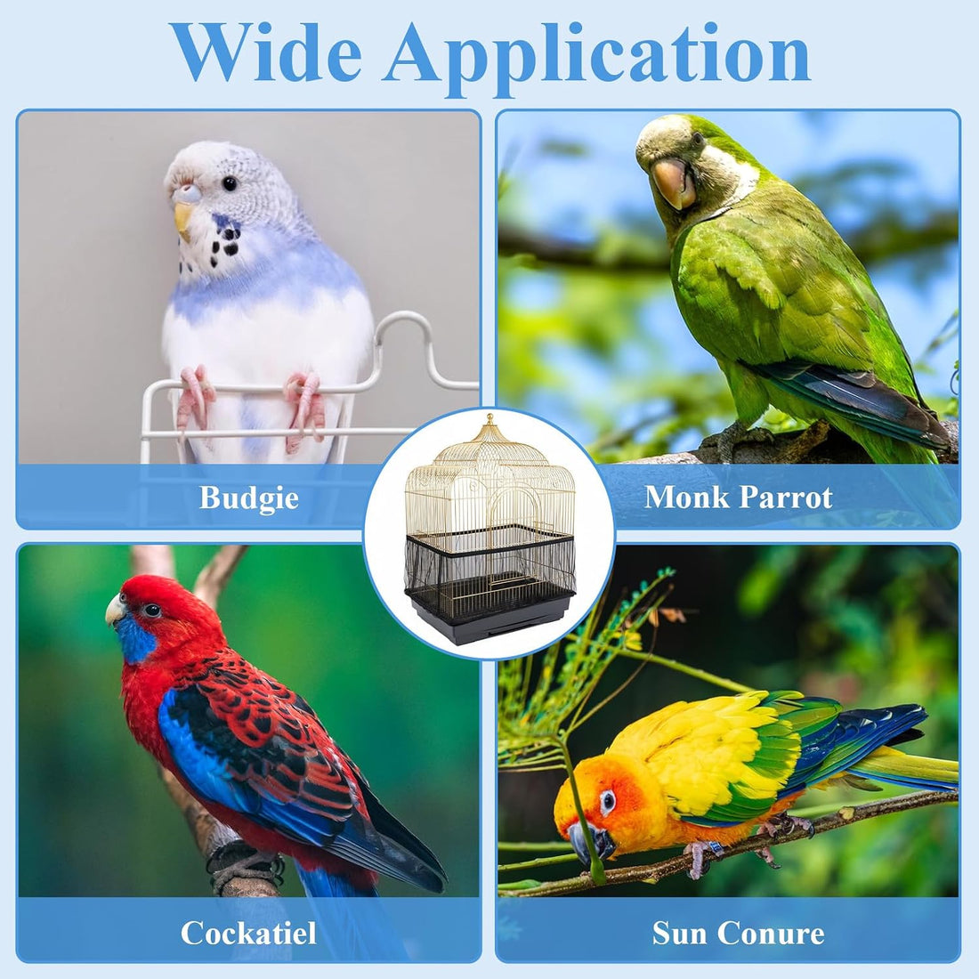 2 PCS Bird Cage Skirt, Elasticity Bird Cage Net for Seed Catcher