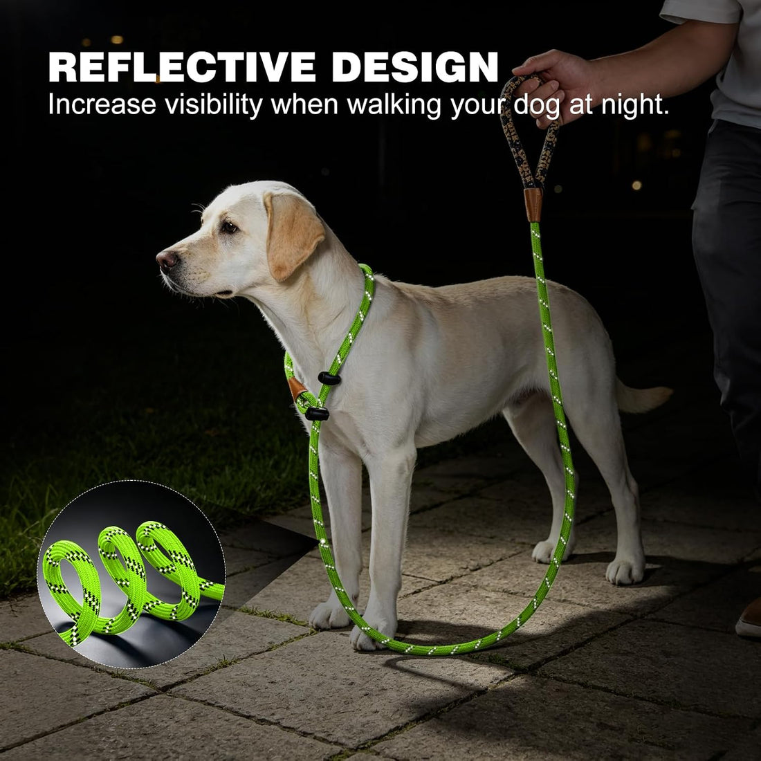 Slip Lead Dog Leash Reflective Training Durable Braided Rope Leashes