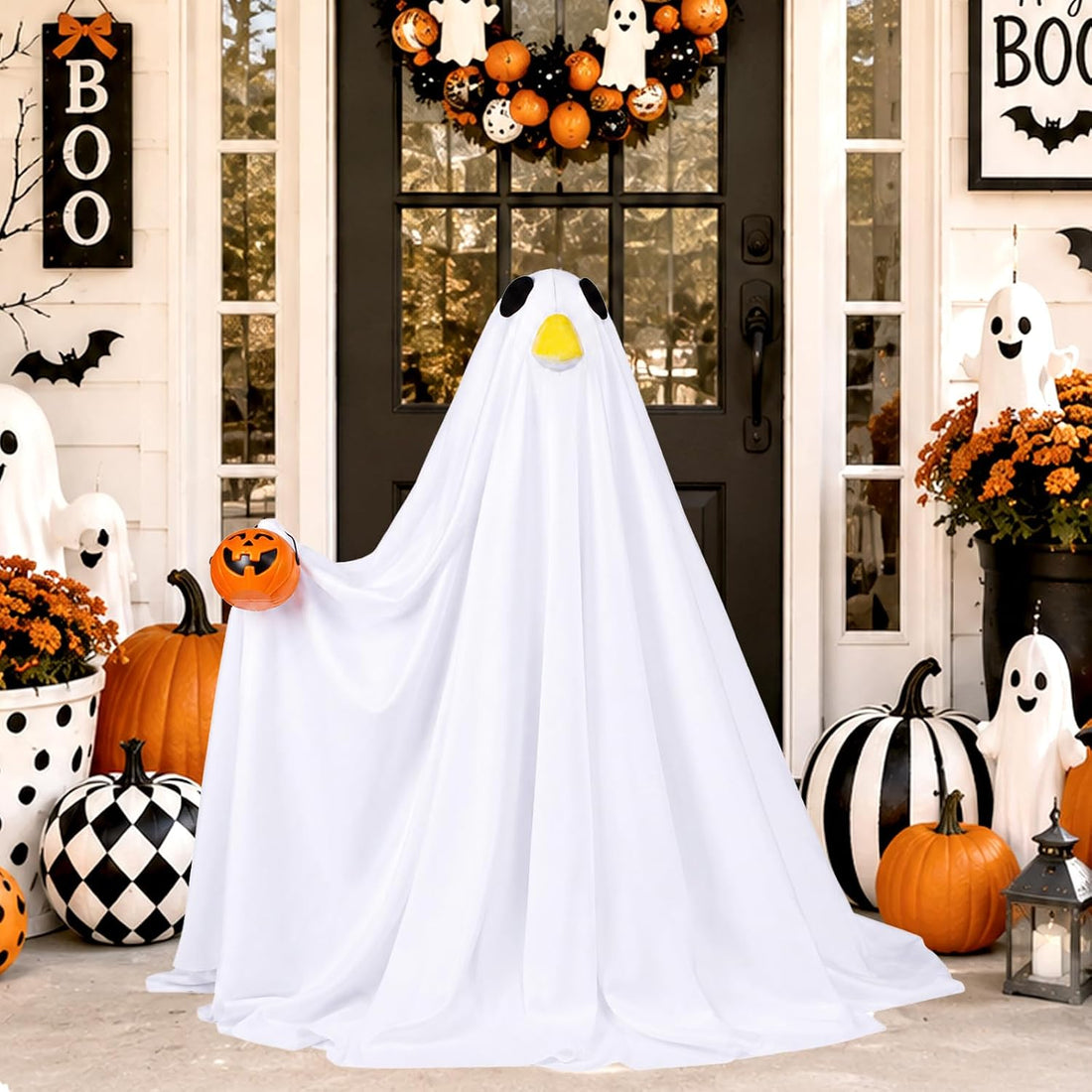 Halloween Ghost Goose Outfit Porch Goose Outfits Lawn Goose Clothes