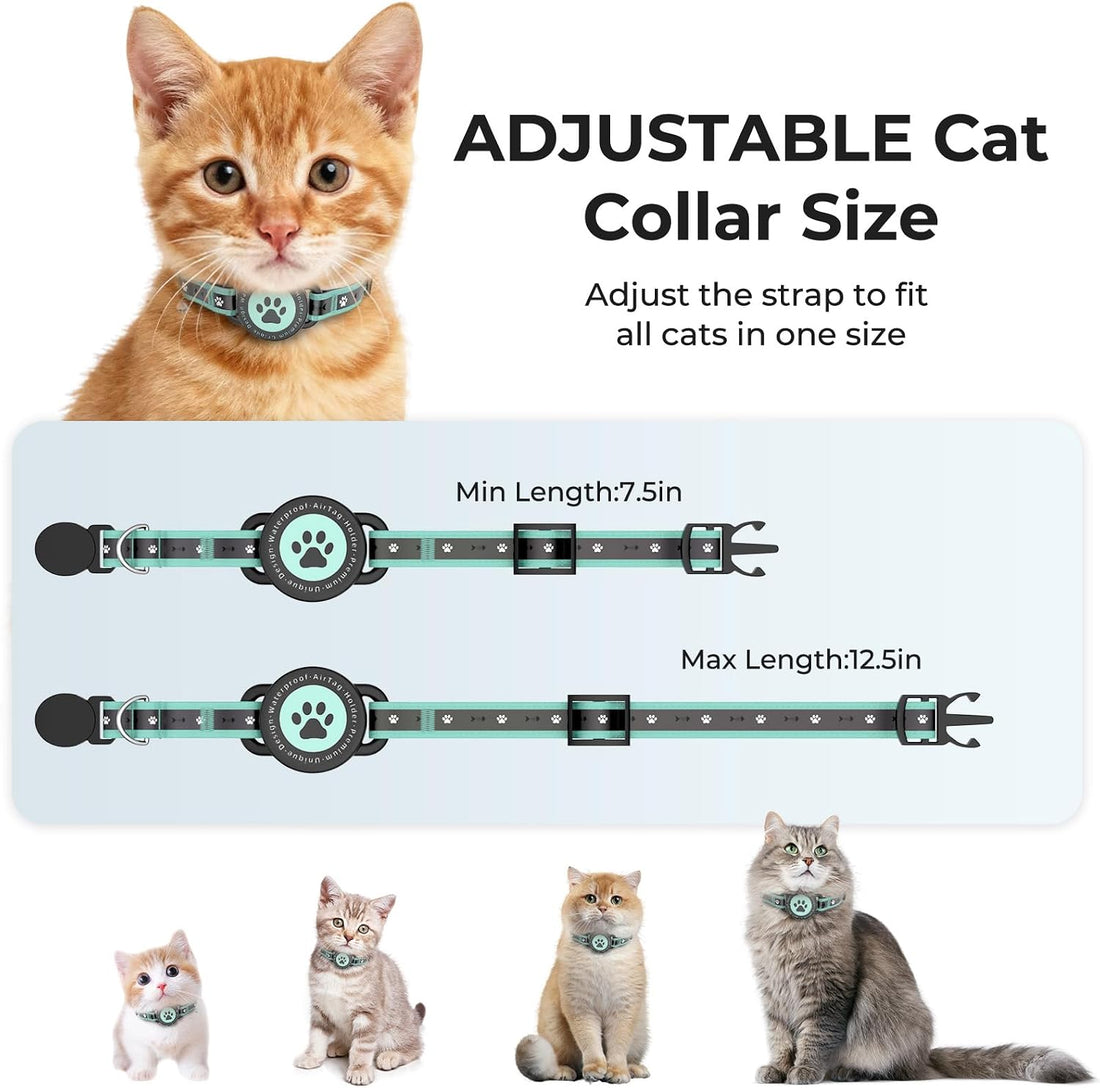 Bluetooth Cat Tracker Collar, iOS & Android, No Monthly Fee Green 1P