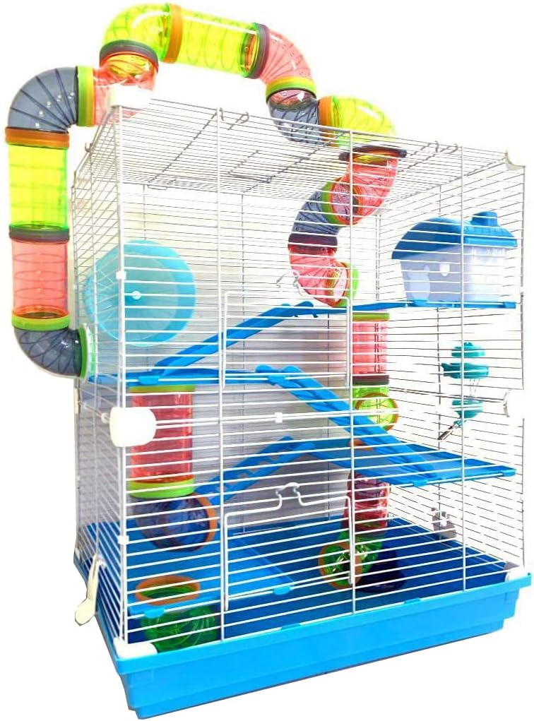 Large Blue 5-Floors Hamster Mansion Mouse Habitat Gerbil Cage