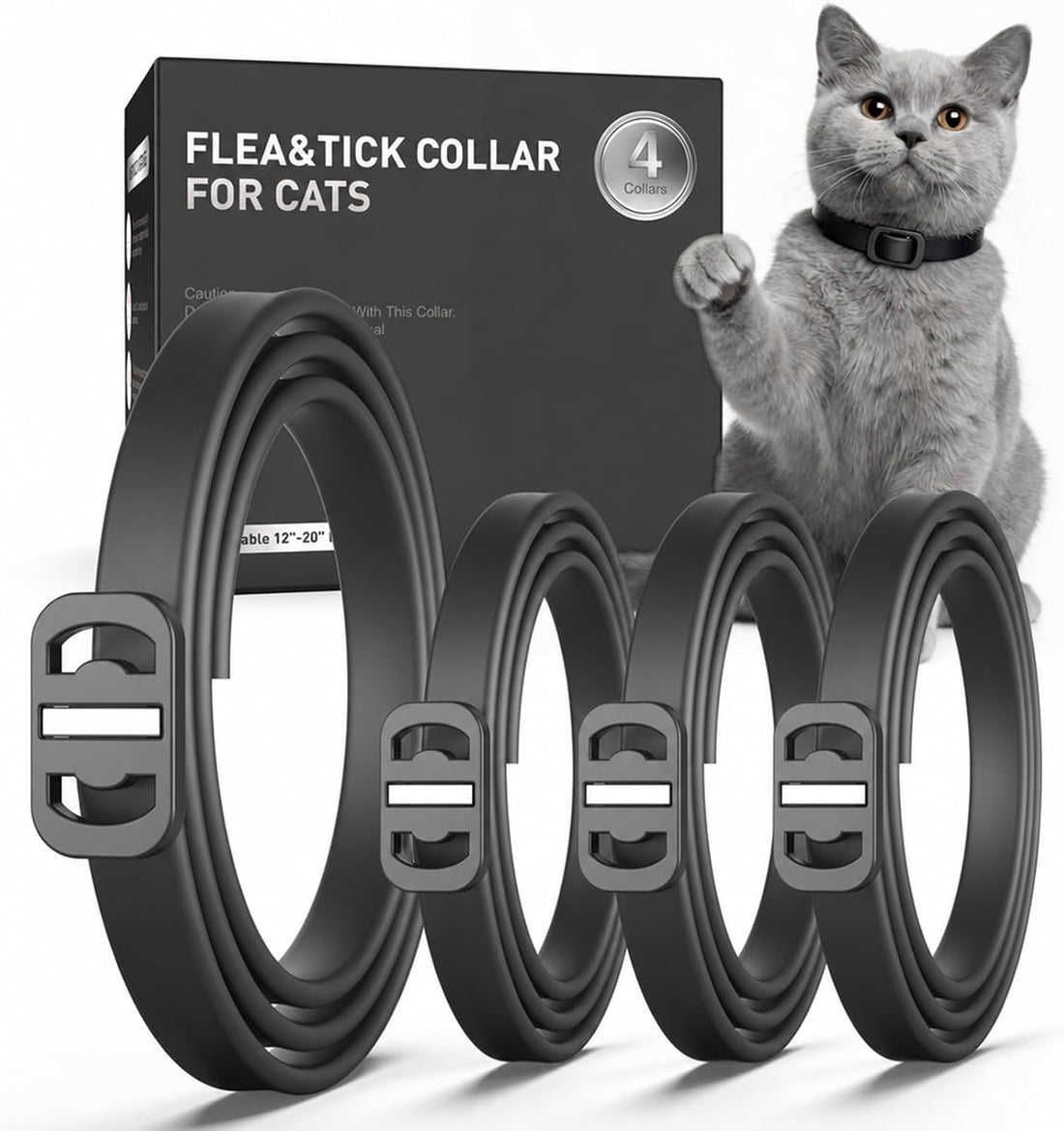 4 Pack Flea and Tick Collar for Cats