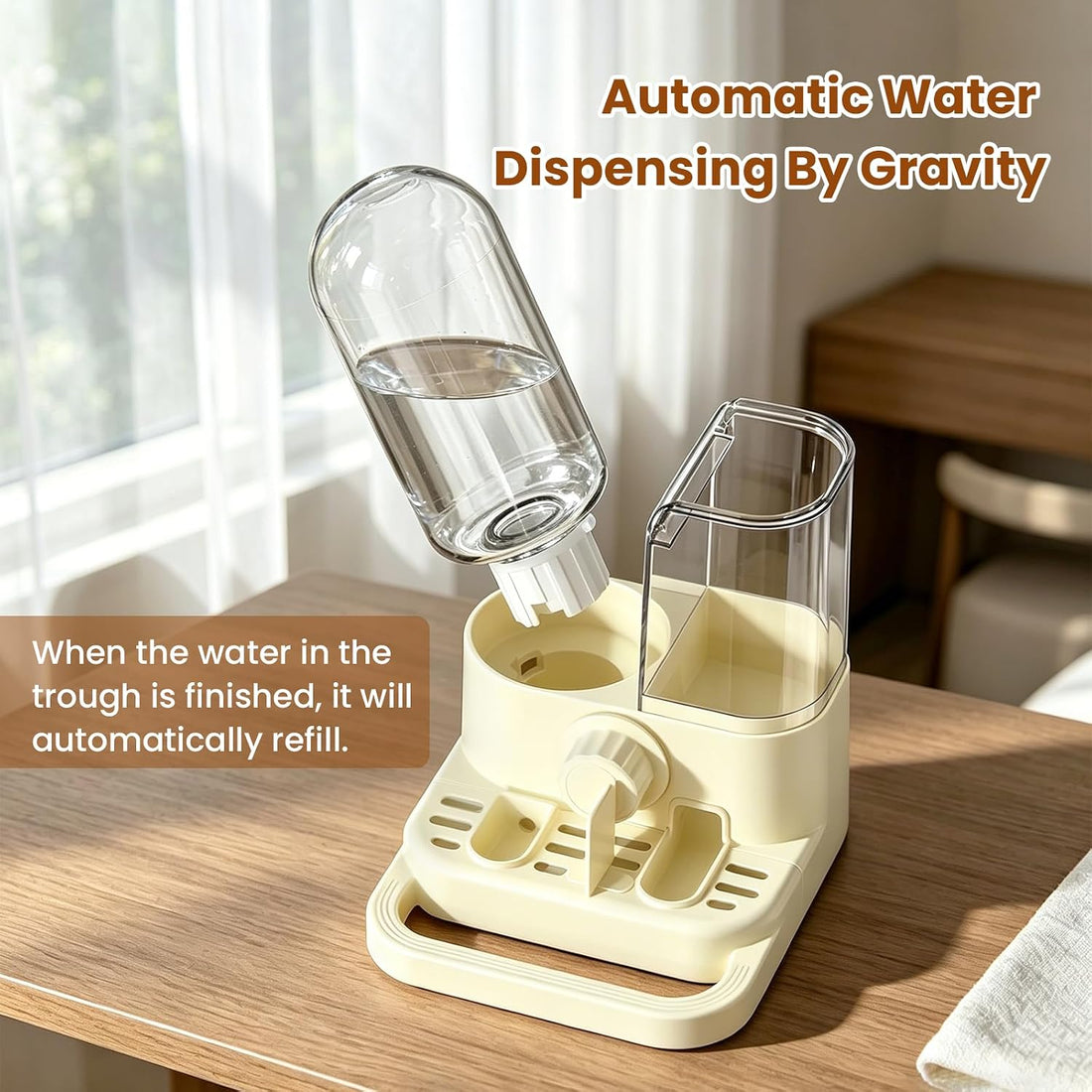 2-in-1 Automatic No Mess Bird Feeder & Gravity Waterer Dispenser