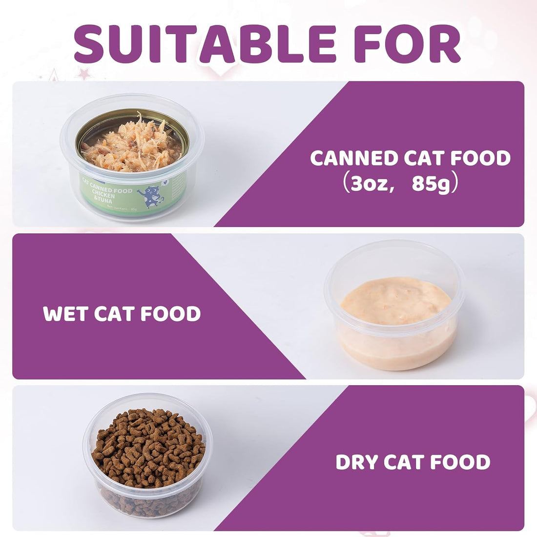 4Pack Cat Can Covers for 3 oz Canned Food Storage Container
