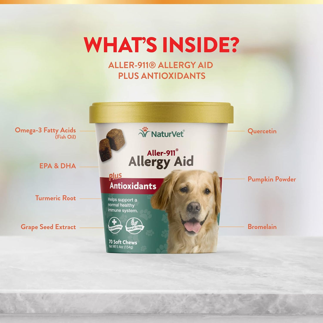 NaturVet Aller-911 Calming Aid & Allergy Aid Dog Supplement