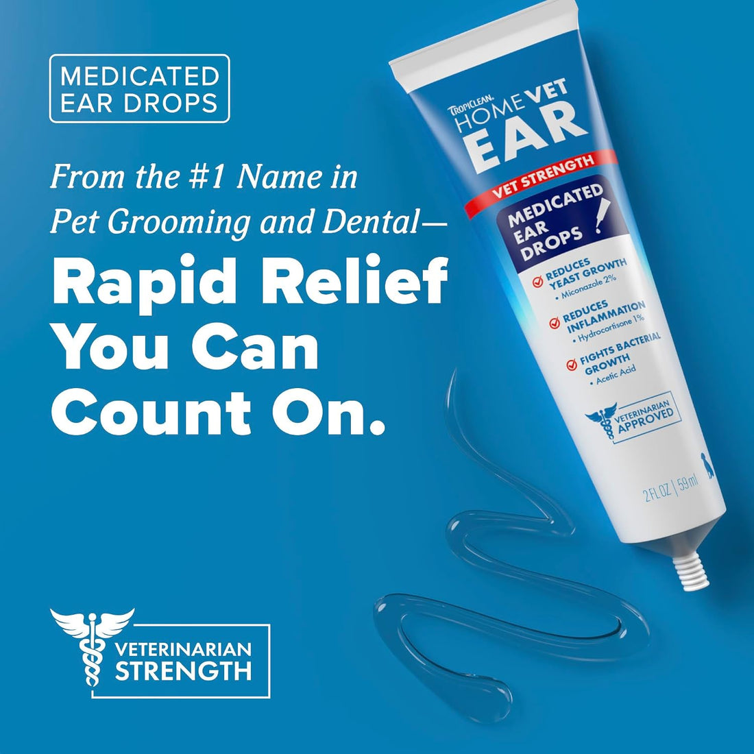 TropiClean HomeVet Medicated Ear Drops for Dogs