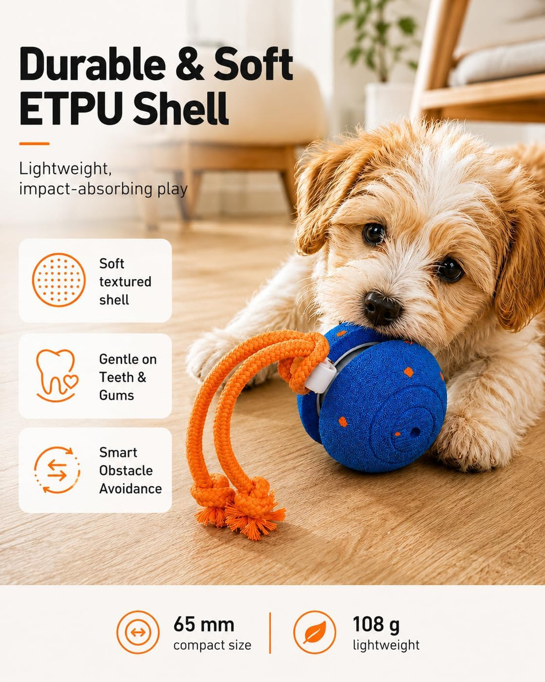 Xeuch Interactive Rolling Dog Balls, Irregular Moving Toys