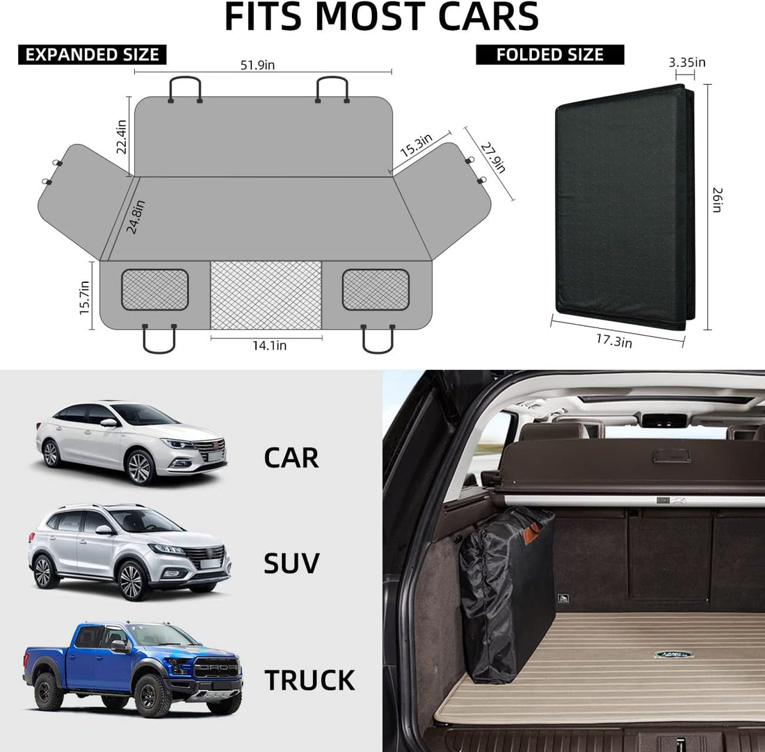 YJGF Back Seat Extender,Dog Seat Cover for Back Seat,Hard Bottom Car