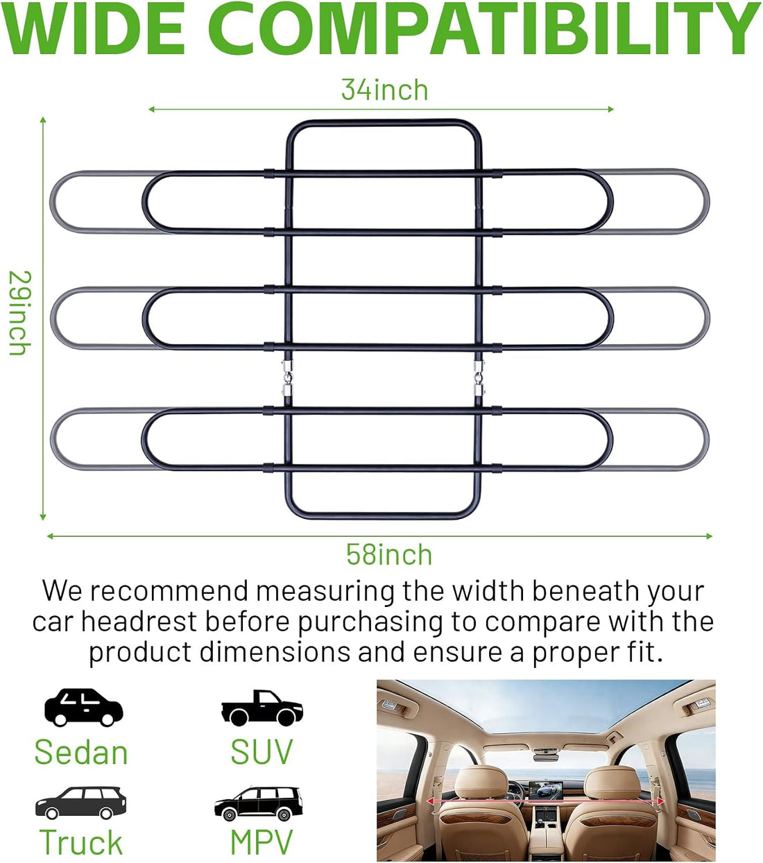 Metal Dog Barrier for Cars, SUVs, Trucks