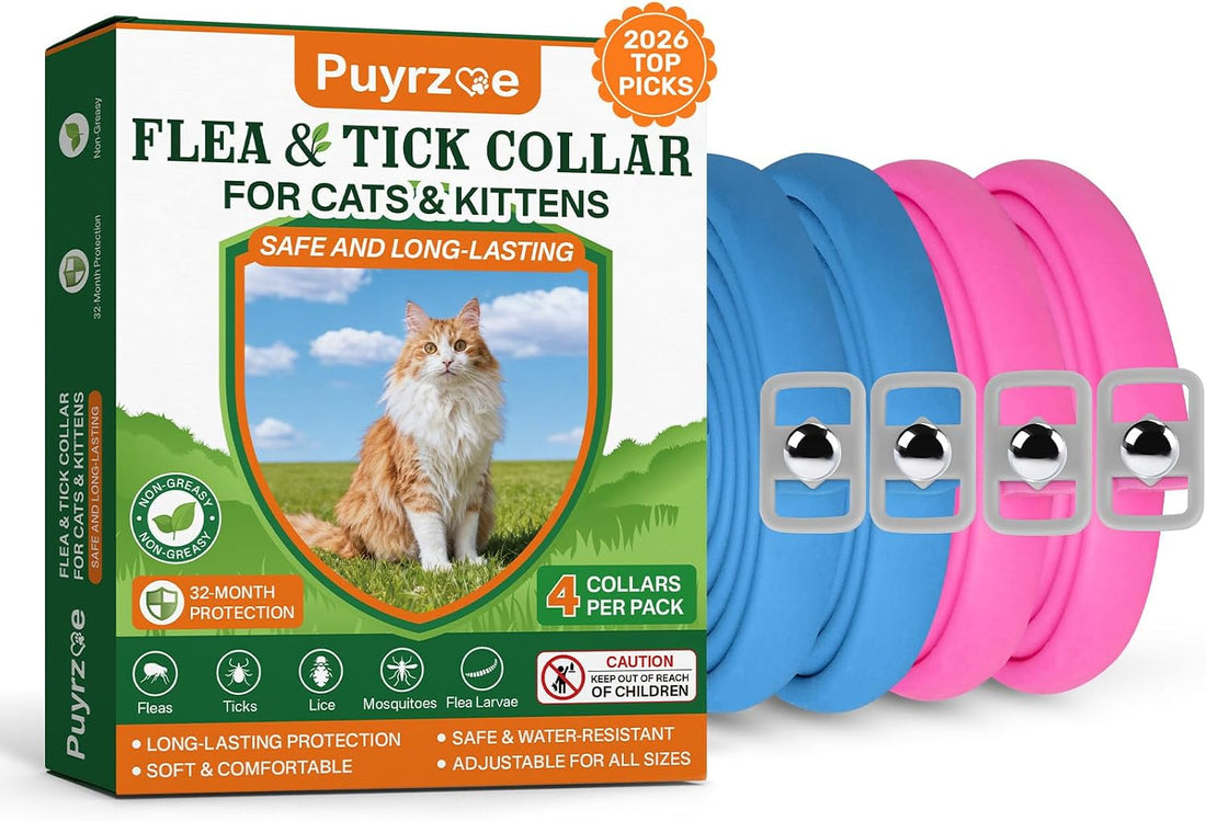 Puyrzoe Flea Collar for Cats 4 Pack