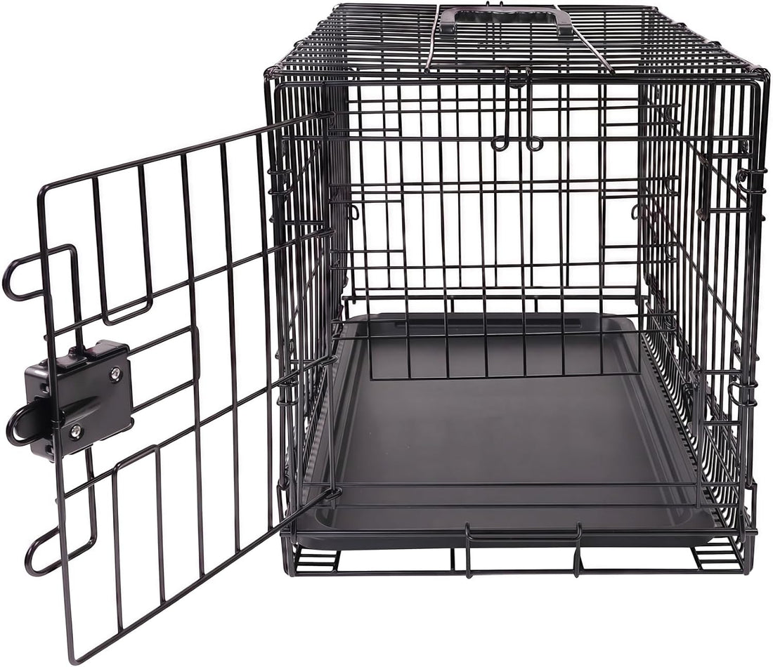 Portable, Foldable Metal Wire Dog Crate with Removable Tray