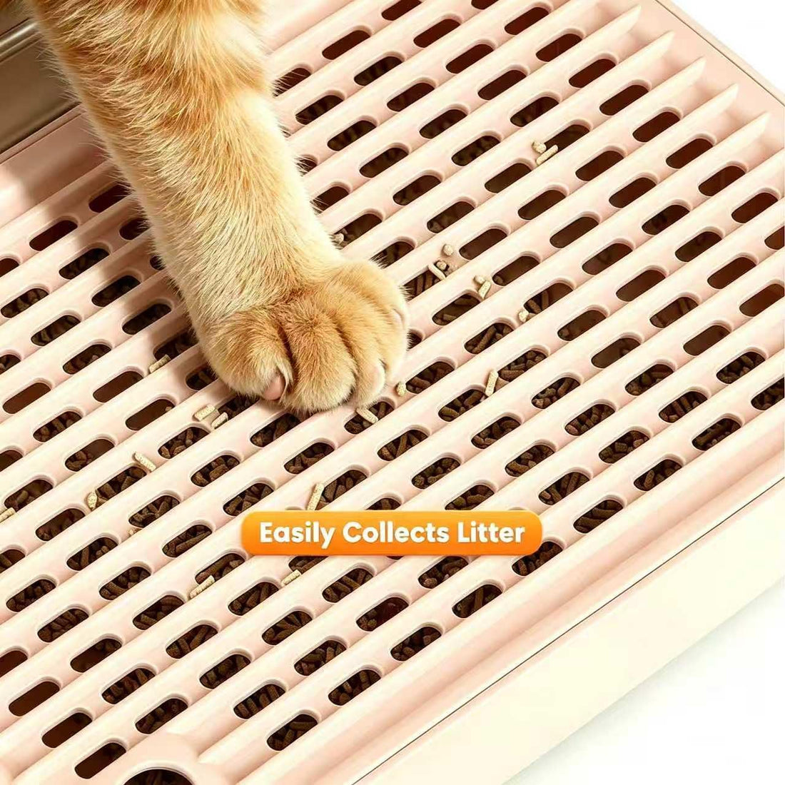 Litter Box Step Ramp Catcher with Wooden Base