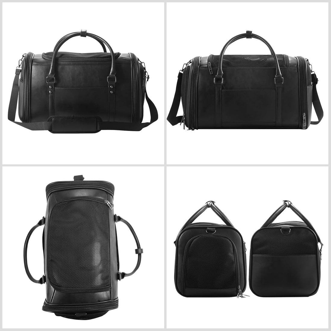 Stylish Leather Pet Carrier for Small Dogs and Cats Up to 15 lbs