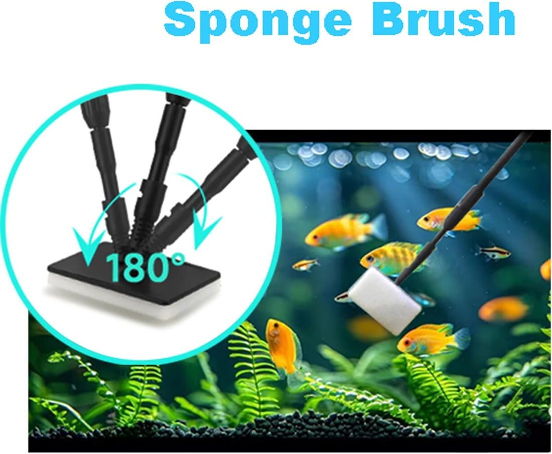 Carefree Fish 4IN1 Aquarium Cleaning Tools Long Handle Algae Scraper